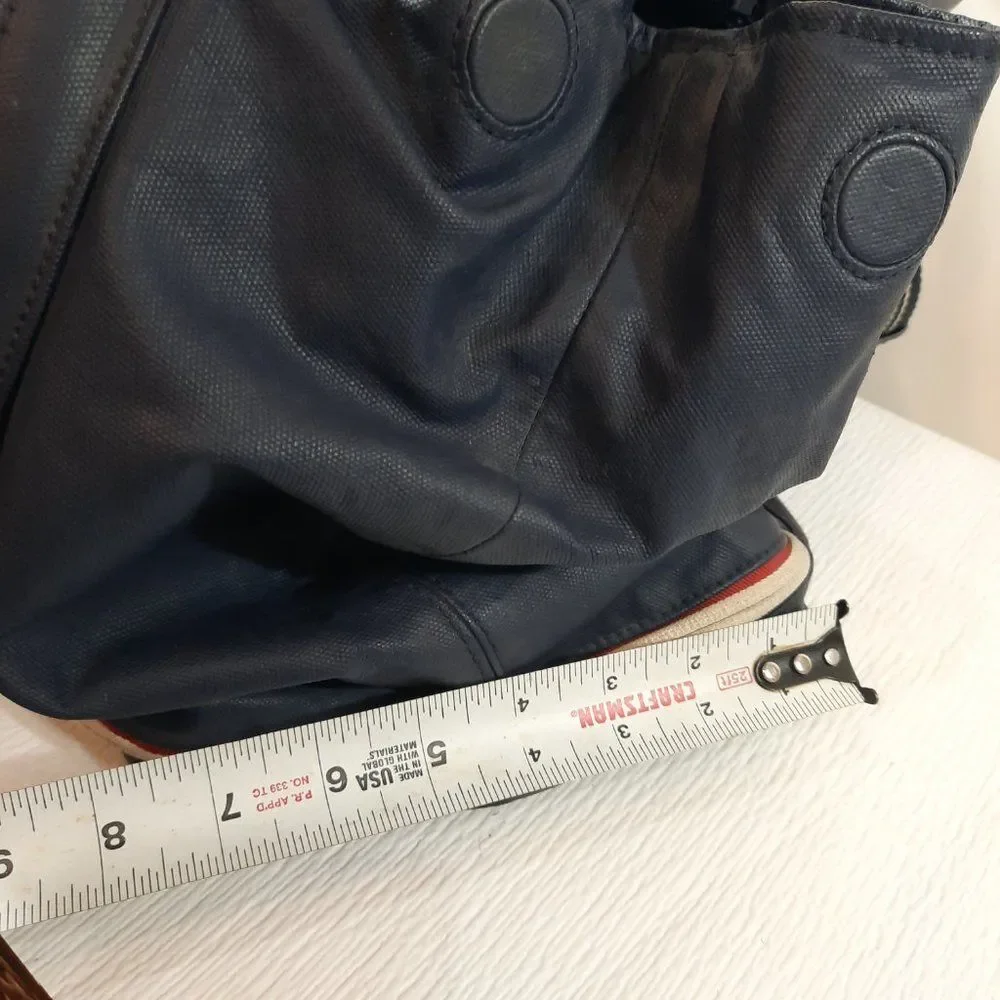 Tory Burch Sport Tennis Tote Bag pickle ball Navy Blue Racket stripes large READ